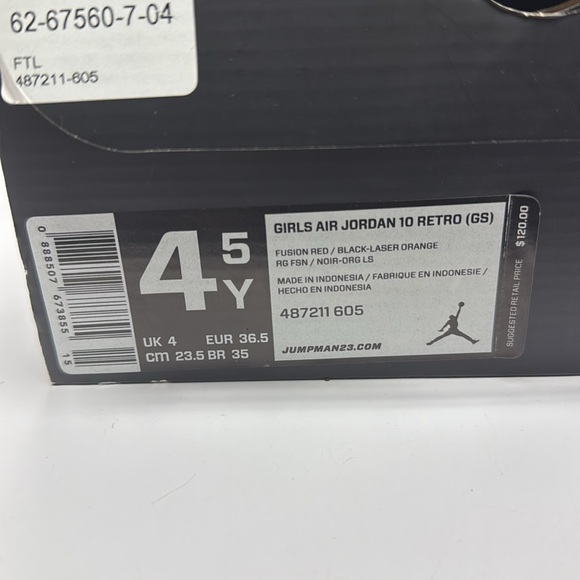 Jordan 10 Fusion Red size 4.5y - Picture 2 of 7